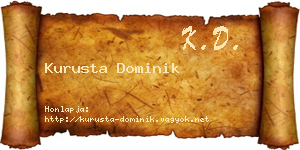 Kurusta Dominik névjegykártya